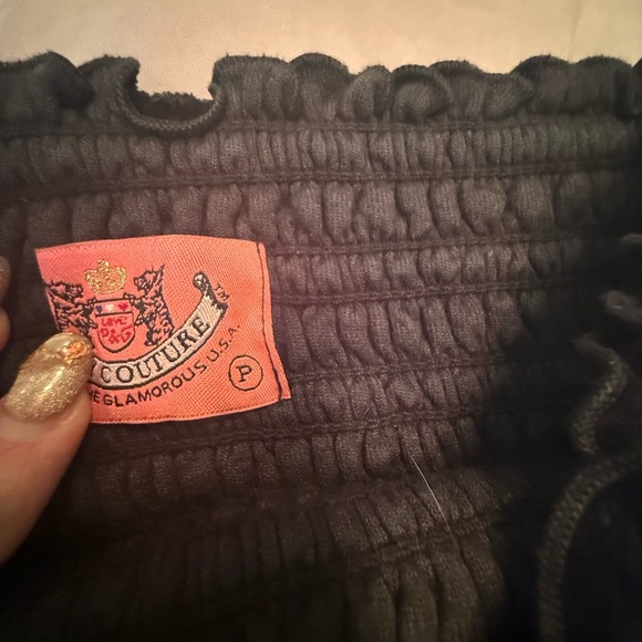 Juicy Couture Y2K Vintage Black Velour Strapless/Halter Dress/Coverup Size P/XS - Picture 8 of 9